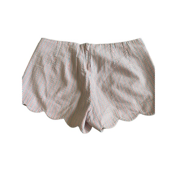 Lilly Pulitzer Women's Size 2 Buttercup Blue/Pink Seersucker Shorts Scallop Hem‎ - Picture 3 of 6